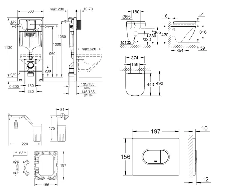Grohe - Rapid SL - Fali WC szett - SANI11BB3150 – 2. kép