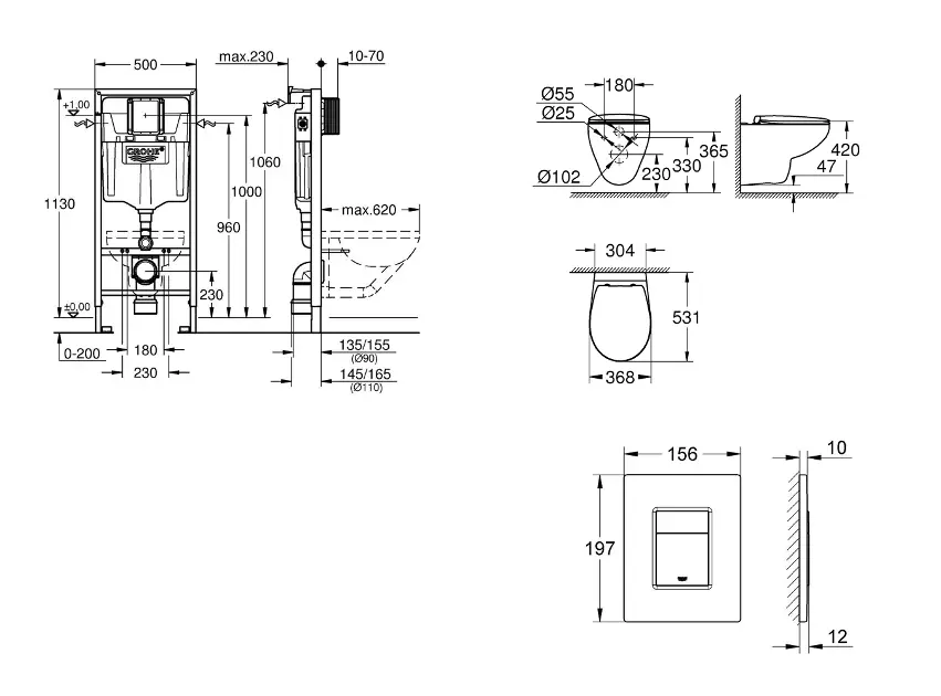Grohe - Rapid SL - Fali WC szett - SANI11BB4122 – 2. kép