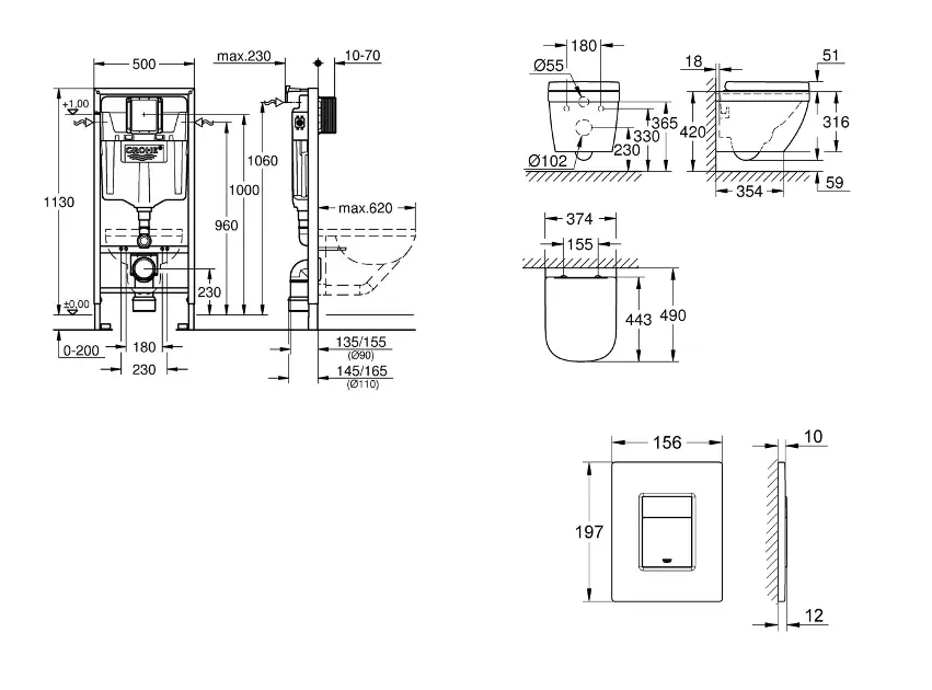 Grohe - Rapid SL - Fali WC szett - SANI11BB4128 – 2. kép