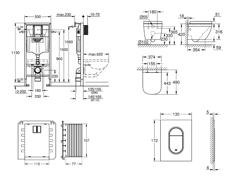 Grohe - Rapid SL - Fali WC szett - SANI11BB4129 – 2. kép