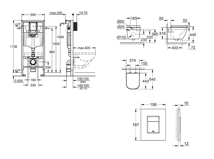 Grohe - Rapid SL - Fali WC szett - SANI11BB4131 – 2. kép