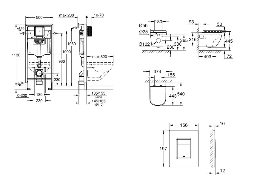 Grohe - Rapid SL - Fali WC szett - SANI11BB4132 – 2. kép