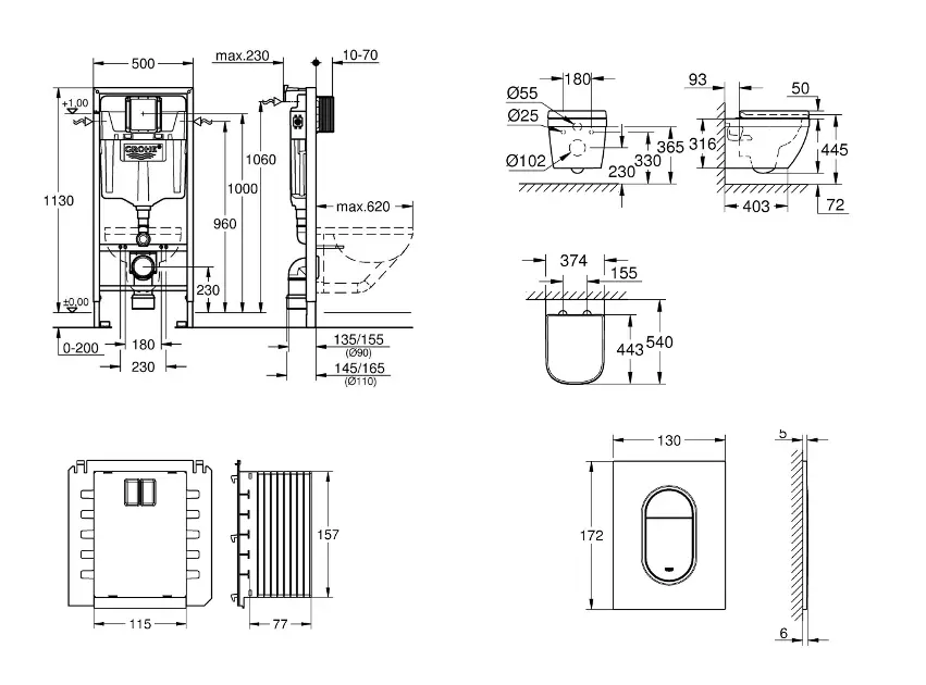 Grohe - Rapid SL - Fali WC szett - SANI11BB4135 – 2. kép