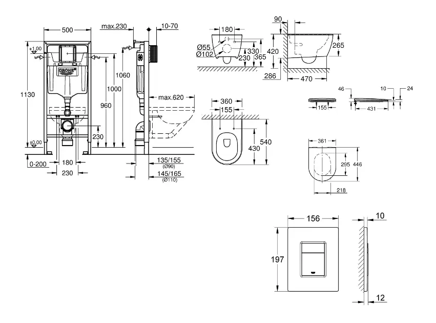 Grohe - Rapid SL - Fali WC szett - SANI11BB4136 – 2. kép