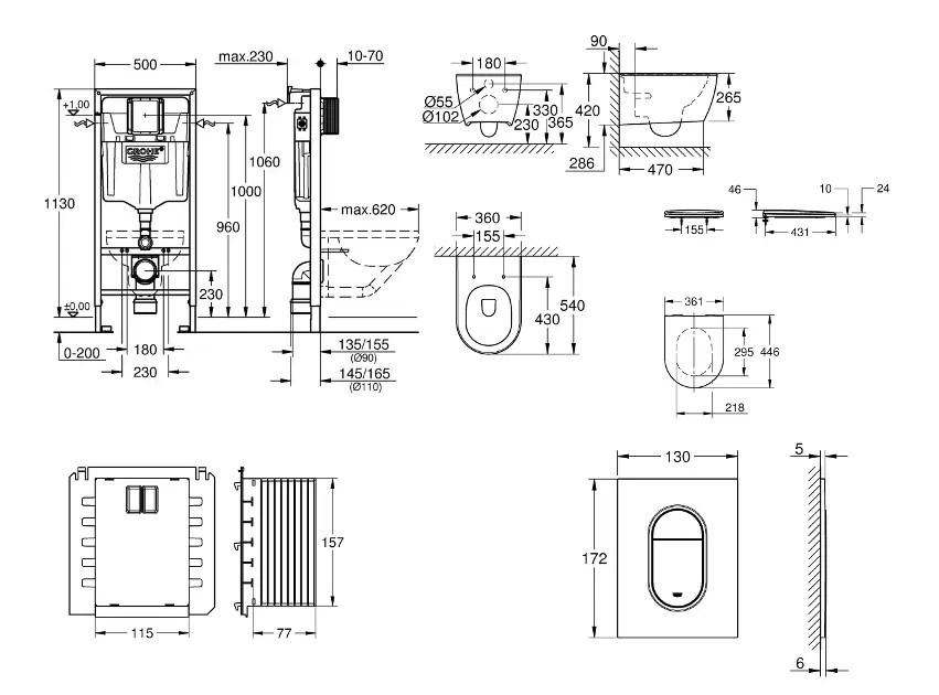 Grohe - Rapid SL - Fali WC szett - SANI11BB4139 – 2. kép