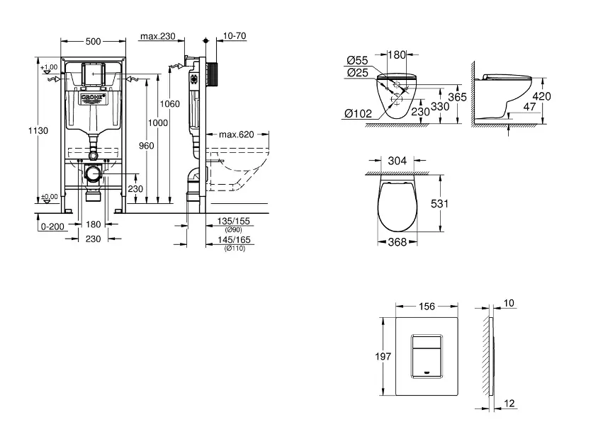Grohe - Rapid SL - Fali WC szett - SANI11BB5113 – 2. kép
