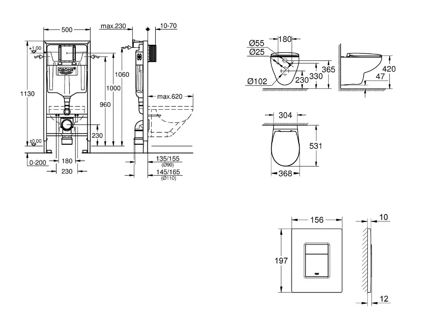 Grohe - Rapid SL - Fali WC szett - SANI11BB5114 – 2. kép