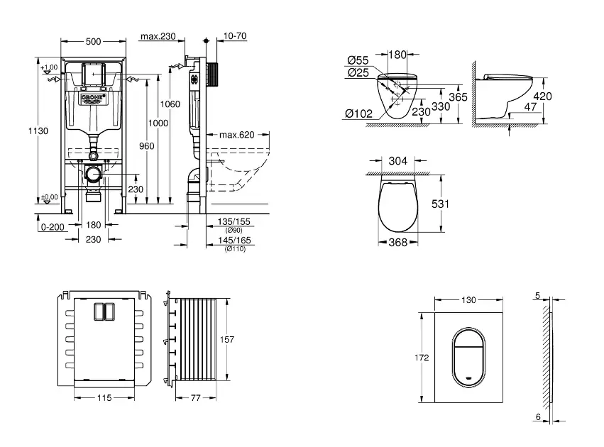 Grohe - Rapid SL - Fali WC szett - SANI11BB5115 – 2. kép