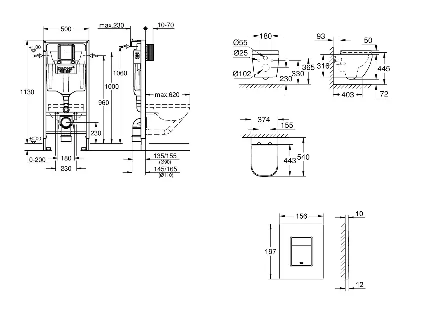 Grohe - Rapid SL - Fali WC szett - SANI11BB5119 – 2. kép