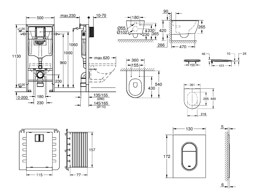 Grohe - Rapid SL - Fali WC szett - SANI11BB5124 – 2. kép