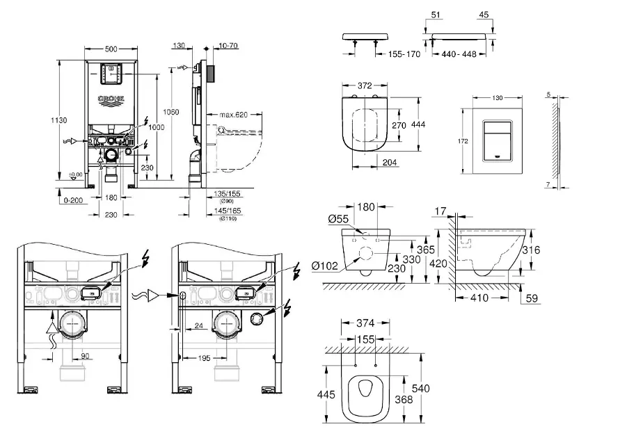 Grohe - Rapid SLX - Fali WC szett - 39603SET-KX – 2. kép