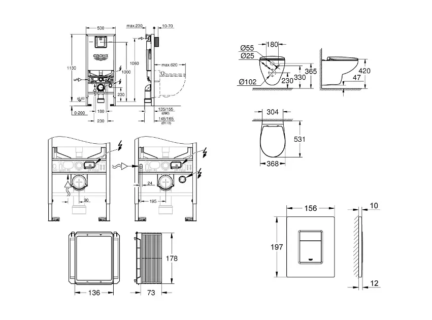 Grohe - Rapid SLX - Fali WC szett - SANI11BB2101 – 2. kép