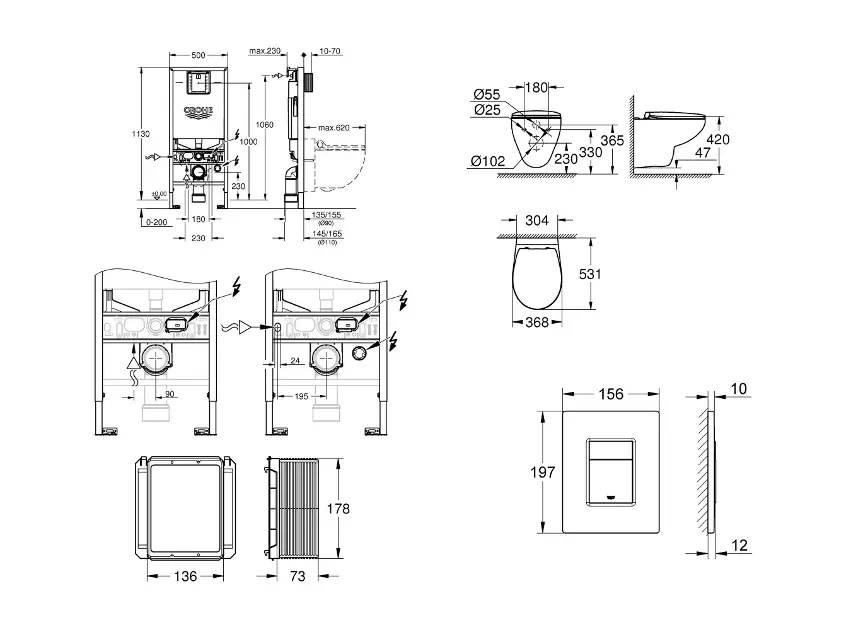 Grohe - Rapid SLX - Fali WC szett - SANI11BB2102 – 2. kép