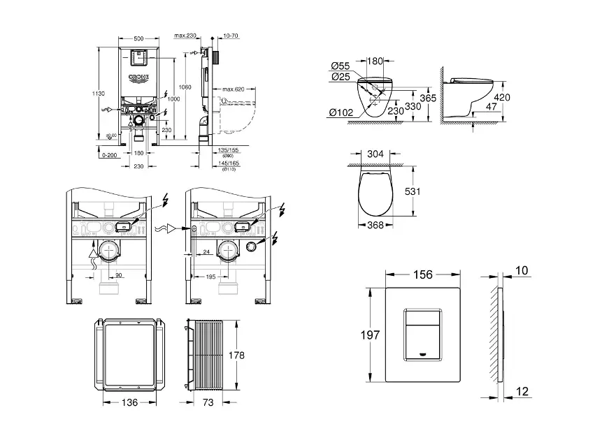 Grohe - Rapid SLX - Fali WC szett - SANI11BB2103 – 2. kép