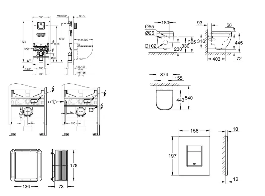 Grohe - Rapid SLX - Fali WC szett - SANI11BB2109 – 2. kép
