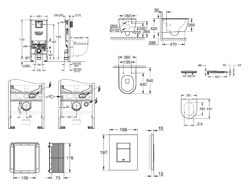 Grohe - Rapid SLX - Fali WC szett - SANI11BB2110 – 2. kép