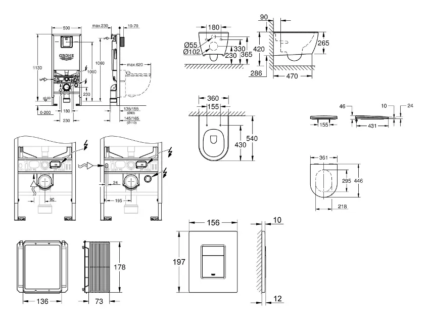 Grohe - Rapid SLX - Fali WC szett - SANI11BB2111 – 2. kép