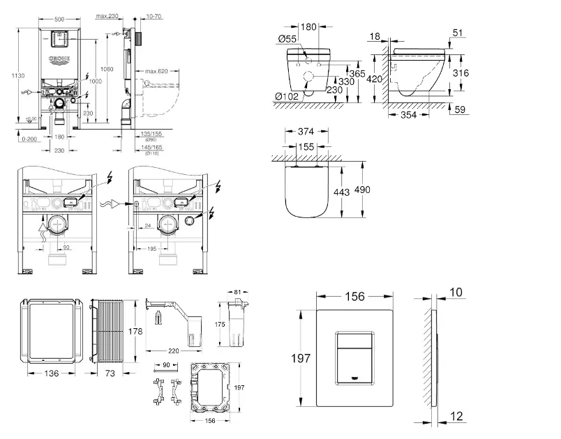 Grohe - Rapid SLX - Fali WC szett - SANI11BB2127 – 2. kép