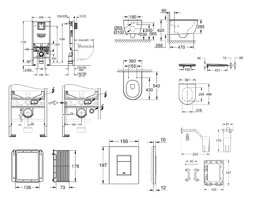 Grohe - Rapid SLX - Fali WC szett - SANI11BB2131 – 2. kép