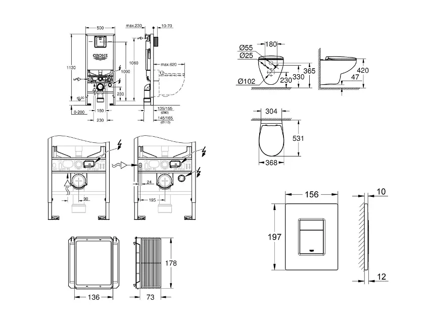 Grohe - Rapid SLX - Fali WC szett - SANI11BB3101 – 2. kép