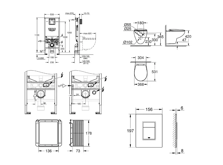 Grohe - Rapid SLX - Fali WC szett - SANI11BB3103 – 2. kép