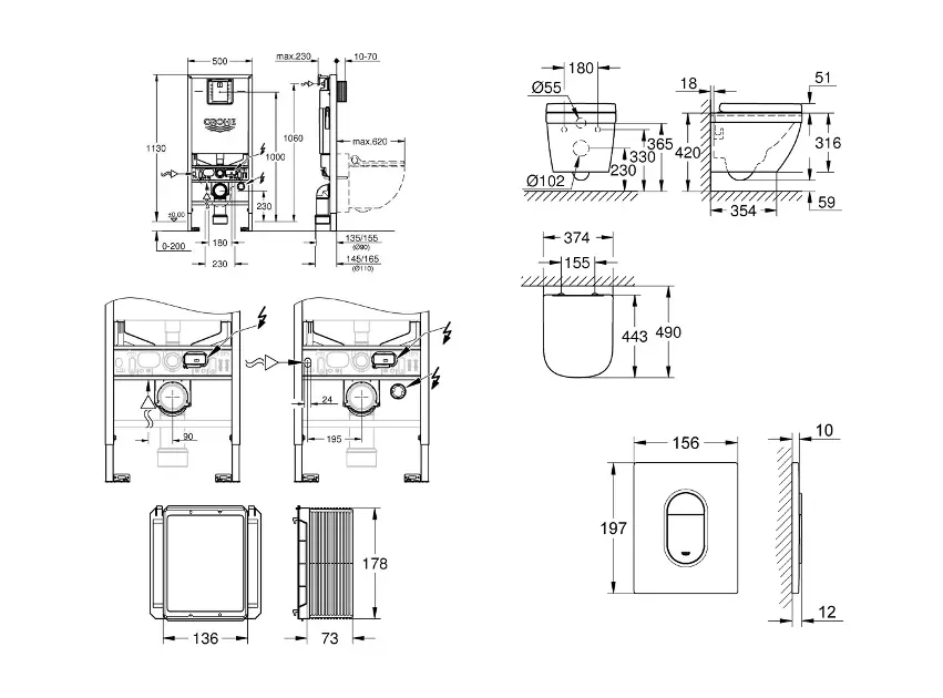 Grohe - Rapid SLX - Fali WC szett - SANI11BB3106 – 2. kép