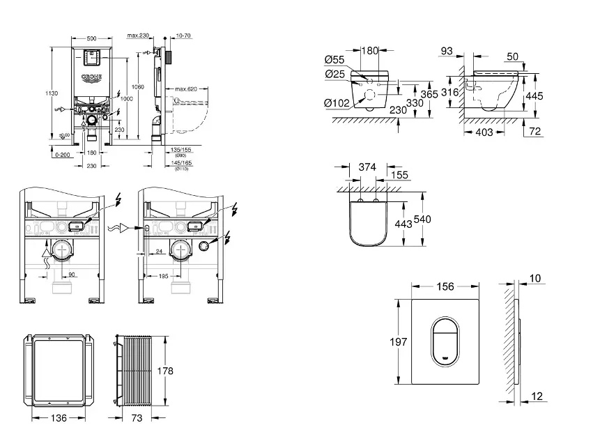 Grohe - Rapid SLX - Fali WC szett - SANI11BB3110 – 2. kép