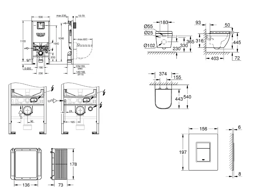 Grohe - Rapid SLX - Fali WC szett - SANI11BB3111 – 2. kép