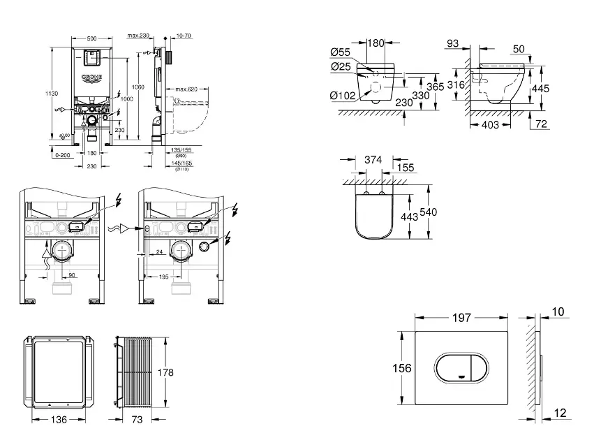 Grohe - Rapid SLX - Fali WC szett - SANI11BB3112 – 2. kép