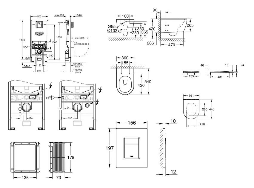 Grohe - Rapid SLX - Fali WC szett - SANI11BB3113 – 2. kép