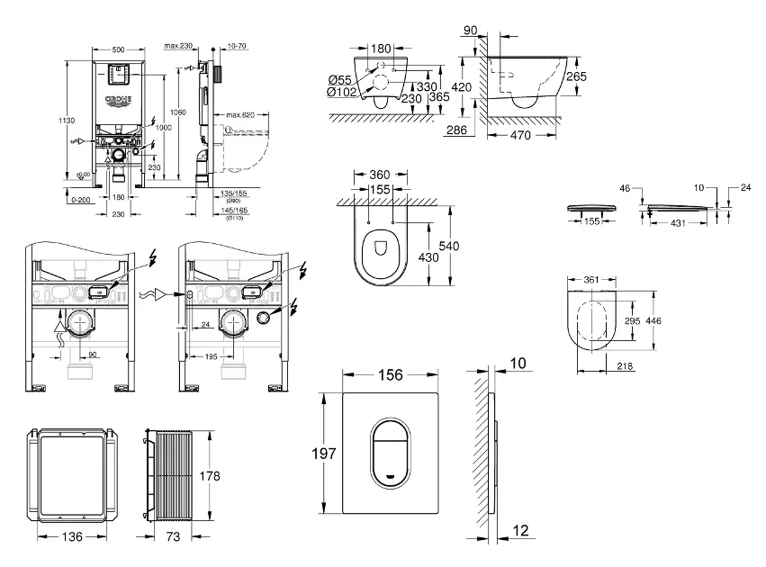 Grohe - Rapid SLX - Fali WC szett - SANI11BB3114 – 2. kép
