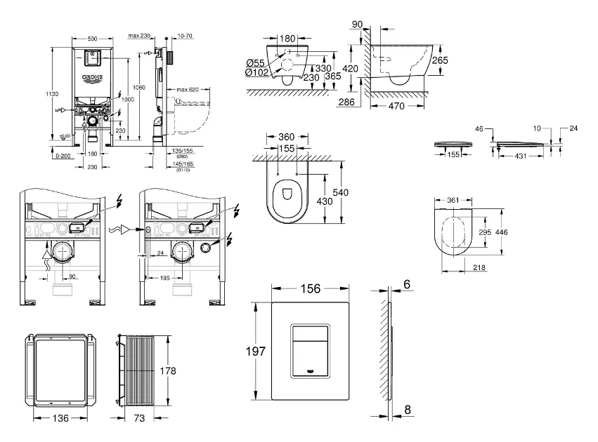 Grohe - Rapid SLX - Fali WC szett - SANI11BB3115 – 2. kép