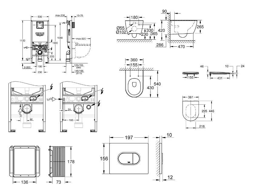 Grohe - Rapid SLX - Fali WC szett - SANI11BB3116 – 2. kép