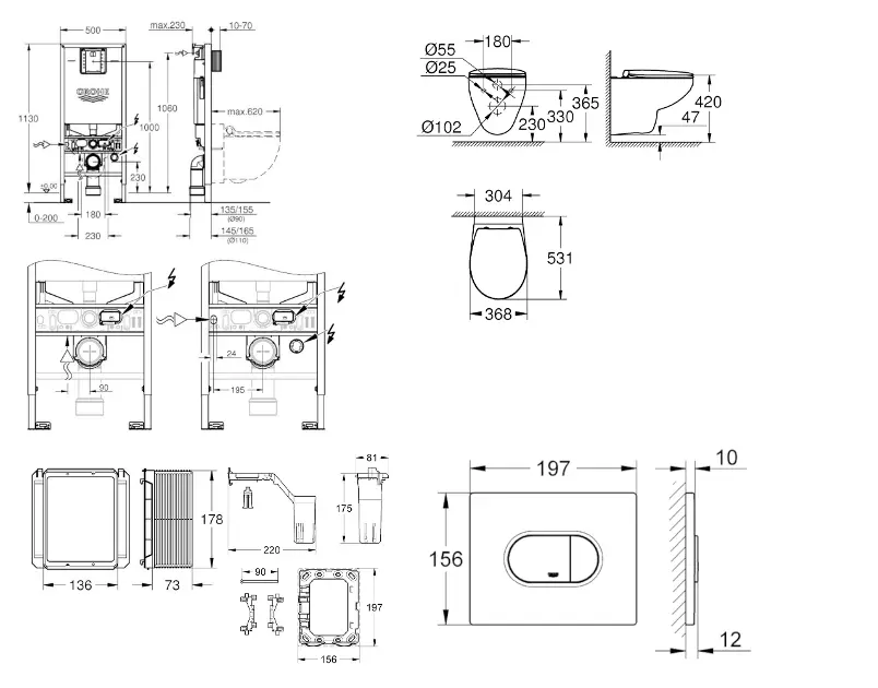 Grohe - Rapid SLX - Fali WC szett - SANI11BB3135 – 2. kép