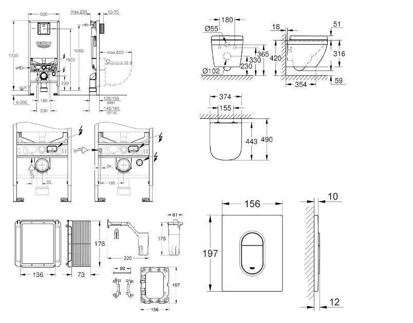 Grohe - Rapid SLX - Fali WC szett - SANI11BB3137 – 2. kép