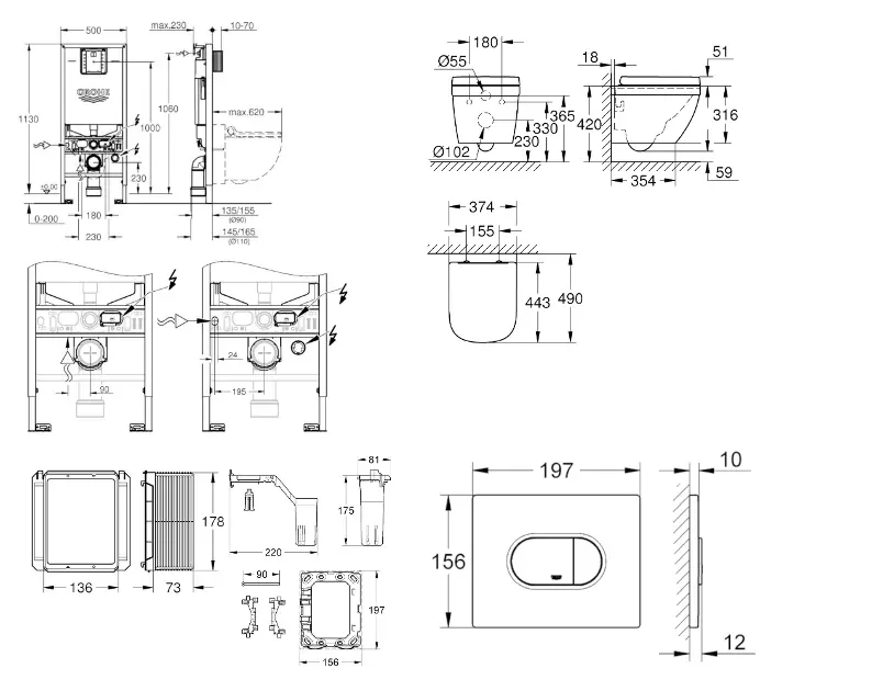 Grohe - Rapid SLX - Fali WC szett - SANI11BB3138 – 2. kép