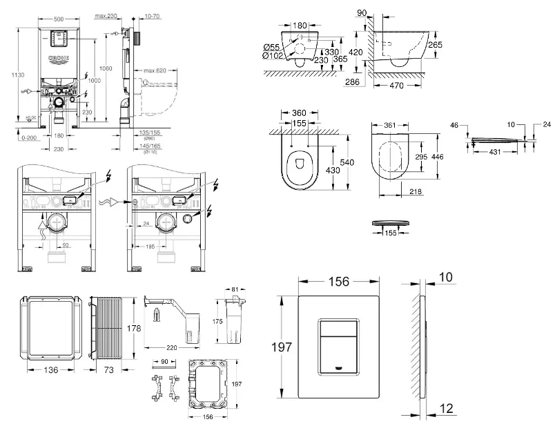 Grohe - Rapid SLX - Fali WC szett - SANI11BB3142 – 2. kép
