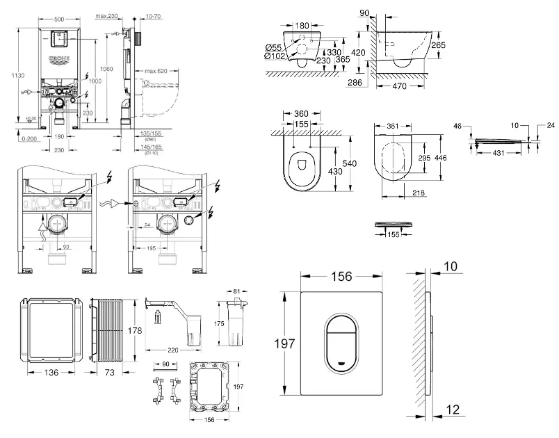Grohe - Rapid SLX - Fali WC szett - SANI11BB3143 – 2. kép