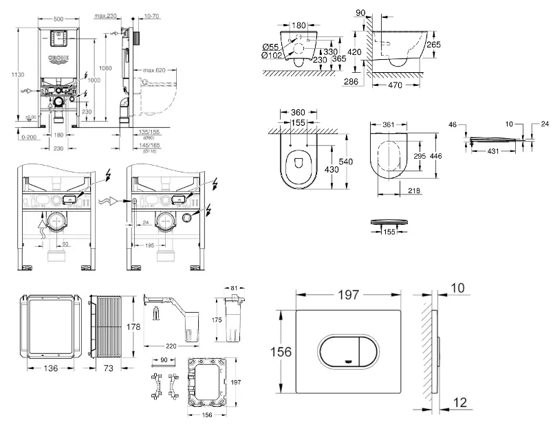 Grohe - Rapid SLX - Fali WC szett - SANI11BB3144 – 2. kép