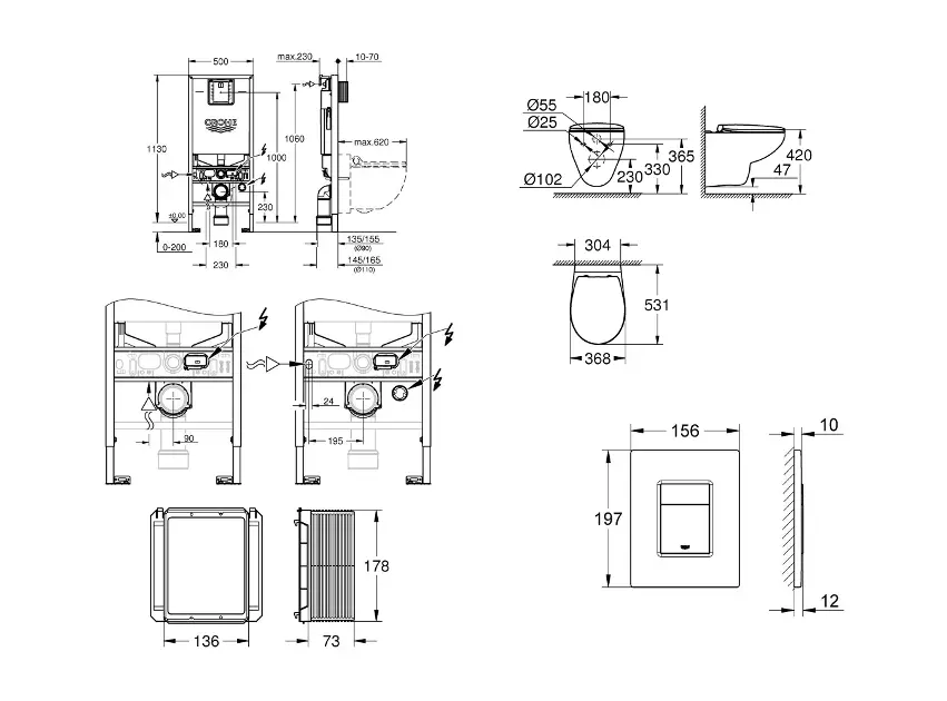 Grohe - Rapid SLX - Fali WC szett - SANI11BB4101 – 2. kép