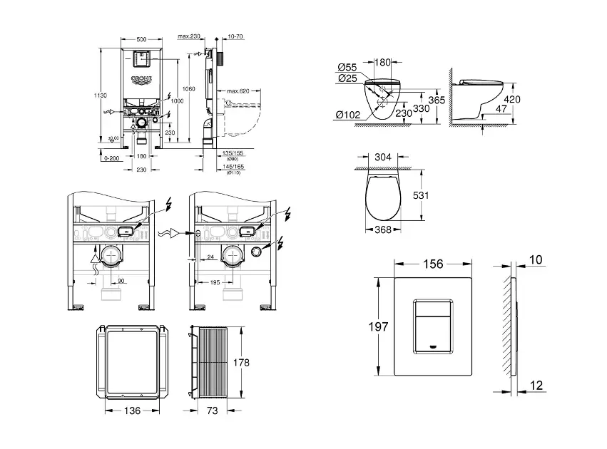 Grohe - Rapid SLX - Fali WC szett - SANI11BB4102 – 2. kép