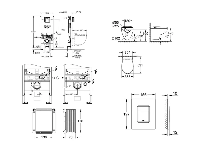 Grohe - Rapid SLX - Fali WC szett - SANI11BB4103 – 2. kép