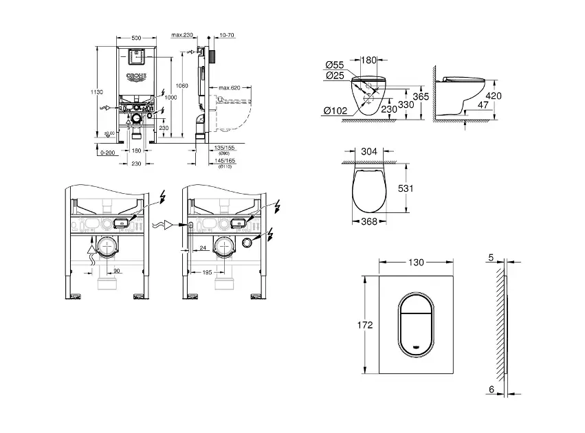 Grohe - Rapid SLX - Fali WC szett - SANI11BB4104 – 2. kép