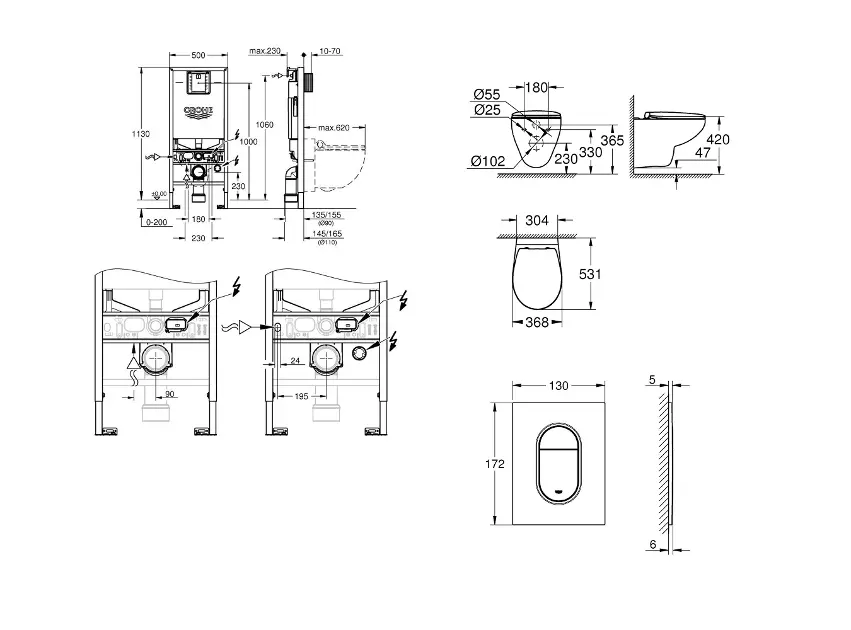 Grohe - Rapid SLX - Fali WC szett - SANI11BB4105 – 2. kép