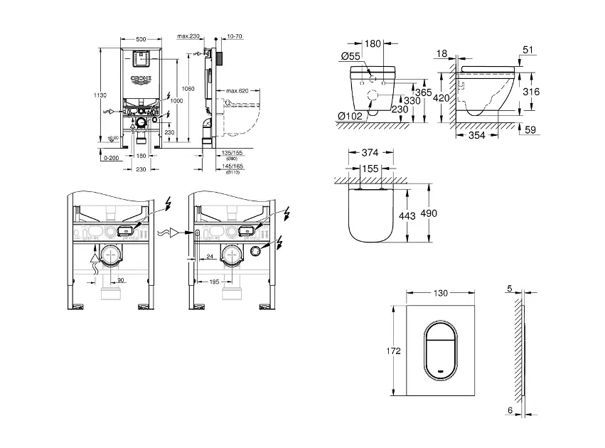 Grohe - Rapid SLX - Fali WC szett - SANI11BB4109 – 2. kép
