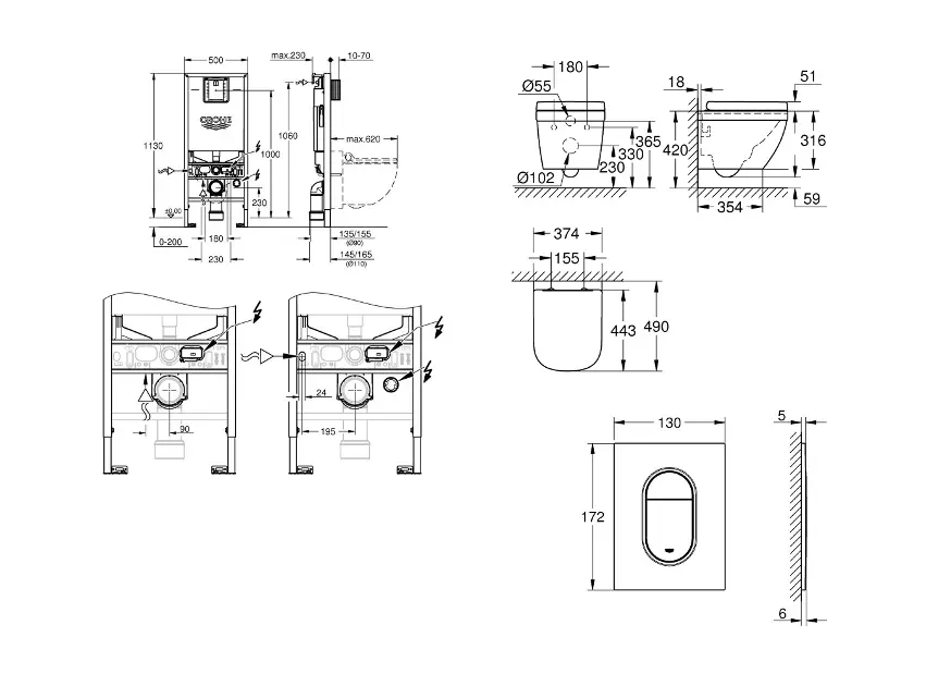 Grohe - Rapid SLX - Fali WC szett - SANI11BB4110 – 2. kép