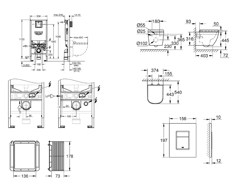 Grohe - Rapid SLX - Fali WC szett - SANI11BB4111 – 2. kép