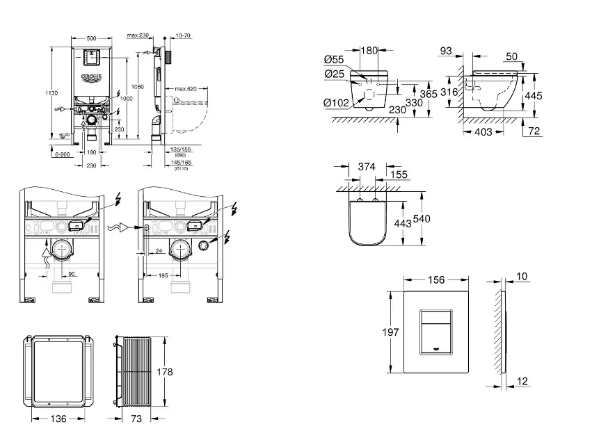 Grohe - Rapid SLX - Fali WC szett - SANI11BB4112 – 2. kép