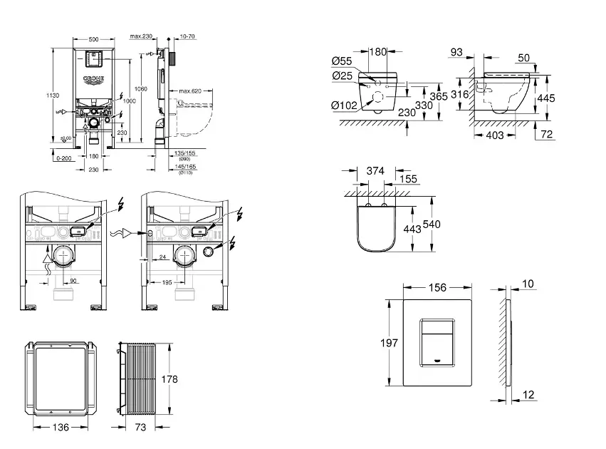 Grohe - Rapid SLX - Fali WC szett - SANI11BB4113 – 2. kép