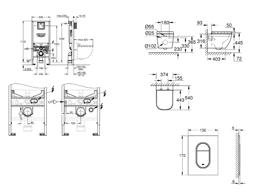 Grohe - Rapid SLX - Fali WC szett - SANI11BB4115 – 2. kép